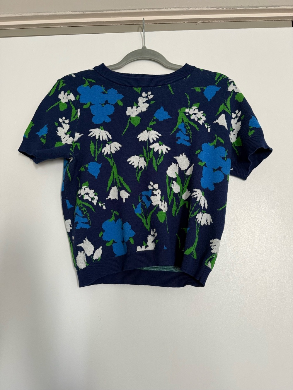 Kate Spade for Target Mixed Floral Short Sleeve Jacquard Knit Sweater T